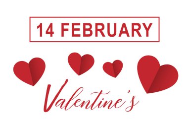 Kalpli sevgililer günü vektörü. 14 Şubat