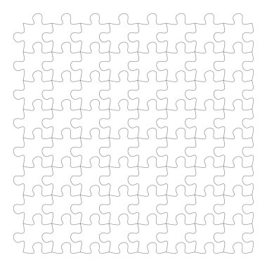 Jigsaw puzzle parçaları üzerinde beyaz arka plan, beyaz izole