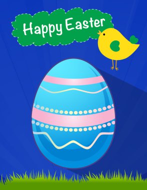 Mutlu Paskalya mavi yumurta vektör, vektör, mavi yumurta Paskalya tatili, yumurta
