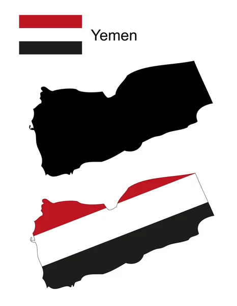 Yemen vektör harita ve bayrak, Yemen harita, Yemen bayrağı