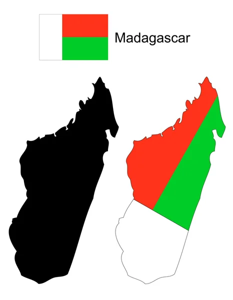 Madagaskar vektör harita ve bayrak, Madagaskar Haritası, Madagaskar bayrağı