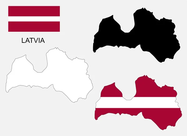 Letonya vektör harita ve bayrak, Letonya Haritası, Letonya bayrağı