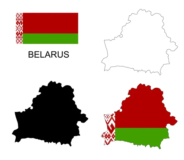 Belarus map and flag vector, Belarus map, Belarus flag — Stock Vector