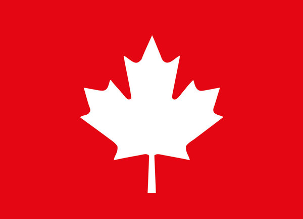 Кленовый лист, канадский клен на красном фоне, вектор карты Канады
