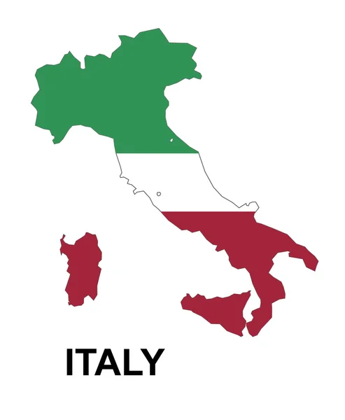 Olaszország Térkép, zászló belül Olaszország megjelenítése vektor, vektor megjelenítése — Stock Vector