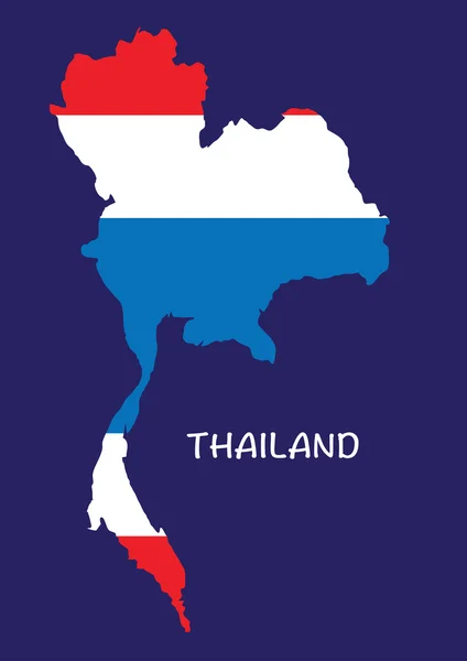 Tailandia mapa con bandera en el interior, tailandia mapa vector, mapa vector — Vector de stock