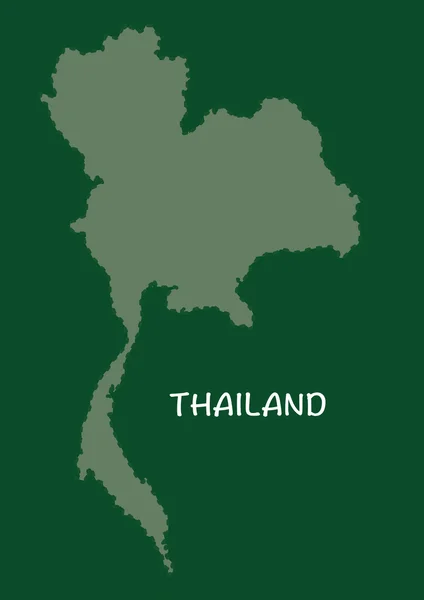 Mapa Tajlandii w zielonym tle, Tajlandia wektor mapa, mapa wektor — Wektor stockowy