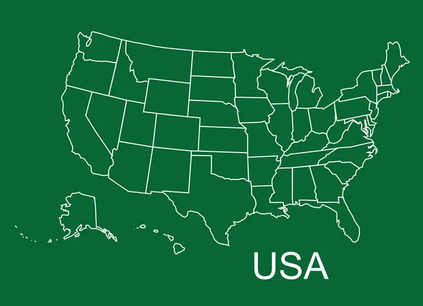 USA karta i grön bakgrund, usa karta vektor, karta vektor — Stock vektor