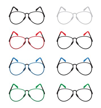 izole gözler gözlük, renkli gözler gözlük, gözler gözlük vektör