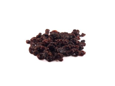 Beyaz arka plan üzerinde taze organik kuru üzüm