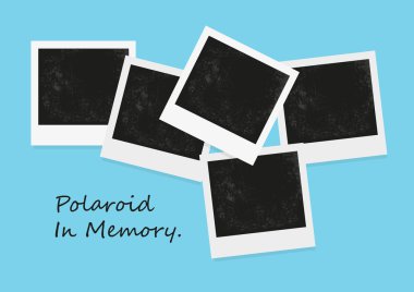 Instant photo renk arka plan üzerinde. Polaroid fotoğraf, eski Polaroid