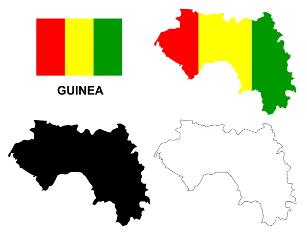 Guinea mapa vektor, vektor vlajky Guinea, izolované Guinea — Stockový vektor