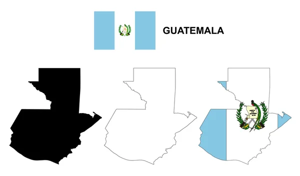 Guatemala mapa vector, Guatemala bandera vector, Guatemala aislado — Archivo Imágenes Vectoriales