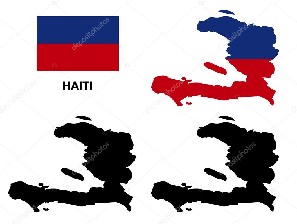 Haiti map vector, Haiti flag vector, isolated Haiti