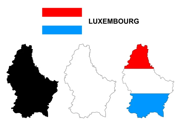 Luxembourg vecteur de carte, Luxembourg vecteur de drapeau, isolé Luxembourg — Image vectorielle
