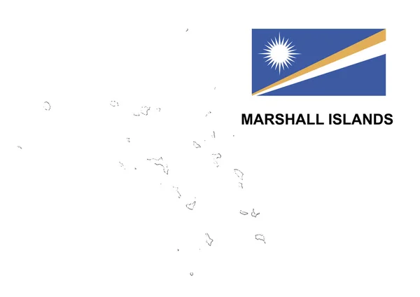 Islas Marshall mapa vector, Islas Marshall bandera vector, Islas Marshall aisladas — Archivo Imágenes Vectoriales