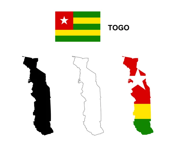 Togo mapa vektor, vektor vlajka Toga, izolované Togo — Stockový vektor