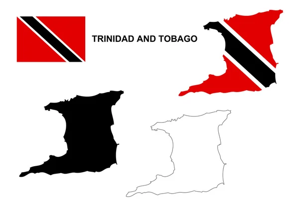 Trinidad e Tobago mappa vettore, Trinidad e Tobago bandiera vettore, isolato Trinidad e Tobago — Vettoriale Stock