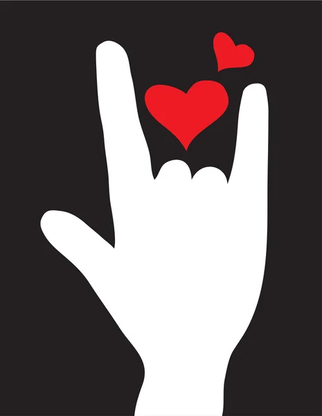 Love hand sign. Love symbol. Vector illustration — Stock Vector