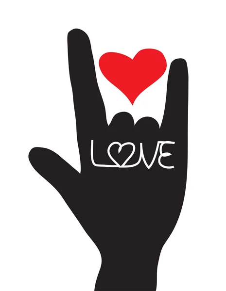 Love hand tecken. Love symbol. Vektor illustration — Stock vektor