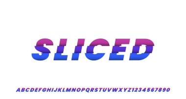 Renkli dilimlenmiş metin efekti, el ilanı, poster, başlık, logotype, monogram için uygun