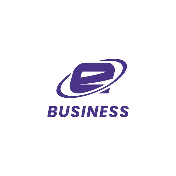 Letra Púrpura Simple Minimalis Logotipo Inicial Monograma Con Círculo Orbital — Vector de stock