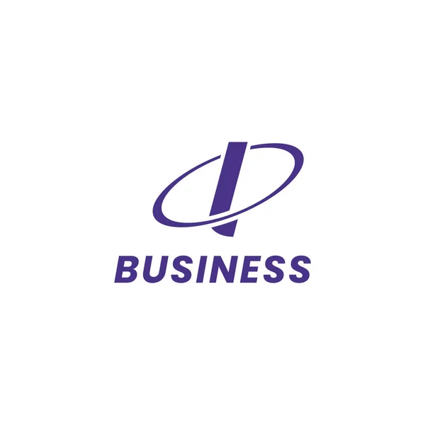 Simple Minimalis Purple Letter Monogram Initial Logo Orbit Circle White — Stock Vector