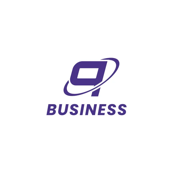 Простая Минимальная Фиолетовая Буква Монограмма Начальный Логотип Кругом Белом Фоне — стоковый вектор