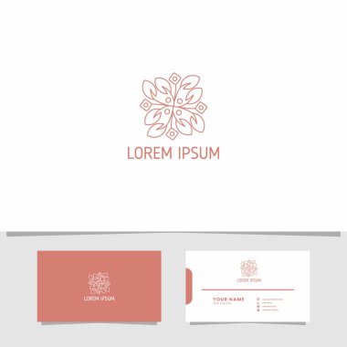 Stalk, Flower, and Leaaves Pattern Logo