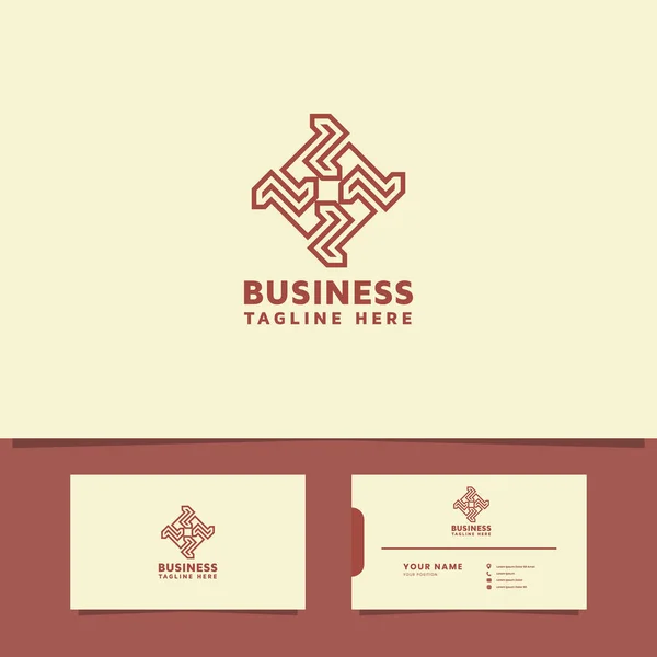 Geometric Flower Logo Business Card Template — Vector de stock