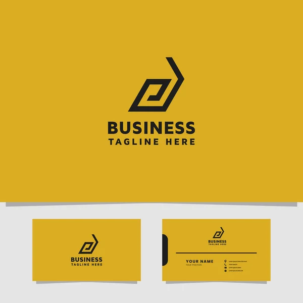 Simple Minimalist Line Arrow Letter Business Card Template — Vector de stock