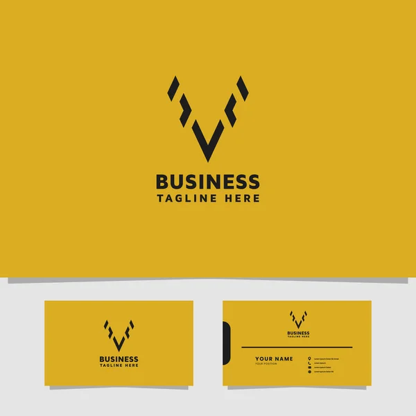 Logotipo Geométrico Simples Minimalista Letra Com Cartão Comercial — Vetor de Stock
