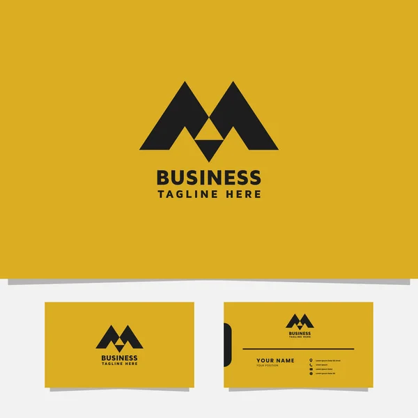 Simples Minimalista Letra Montanha Geométrica Logo — Vetor de Stock