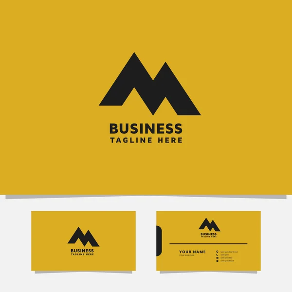 Letra Montaña Geométrica Simple Minimalista Logo — Vector de stock