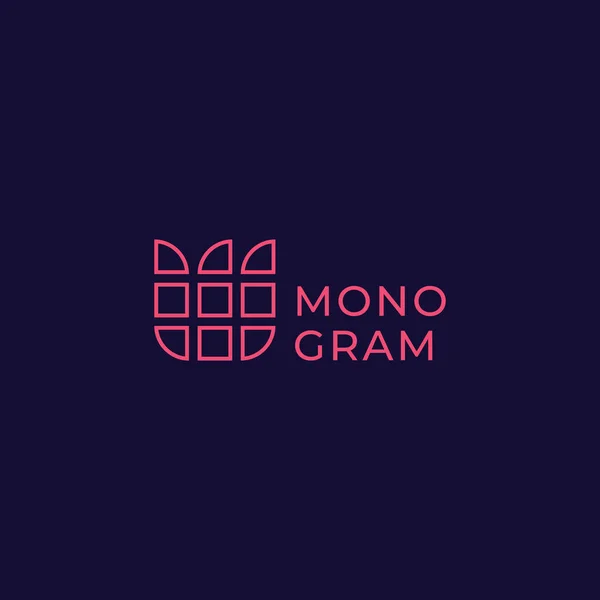 Yksinkertainen Minimalistinen Linjat Ruudullinen Kirjain Monogrammi Alkuperäinen Logo — vektorikuva