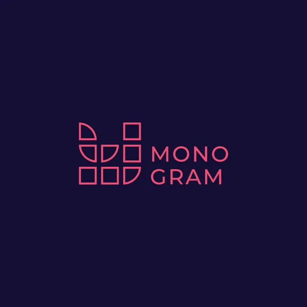 Linhas Simples Minimalistas Letra Xadrez Monograma Logotipo Inicial — Vetor de Stock