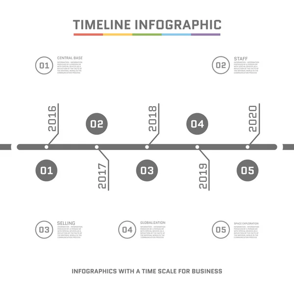 Templat desain Infografis Garis Waktu . - Stok Vektor
