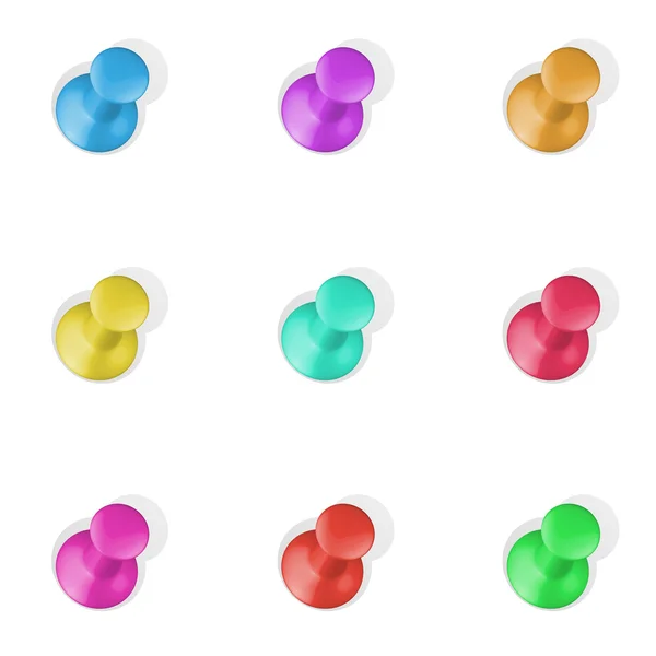 Conjunto de iconos de Push Pins . — Vector de stock