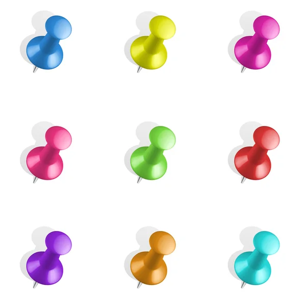 Conjunto de iconos de Push Pins . — Vector de stock