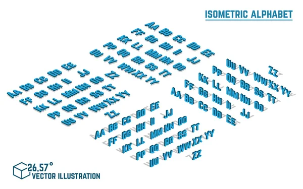 Alfabeto isométrico y fuente — Archivo Imágenes Vectoriales