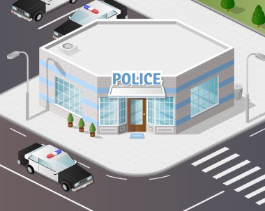 Illustration police station. clipart