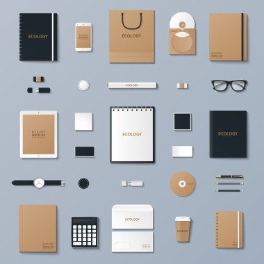 Eco sahte vektör set up.