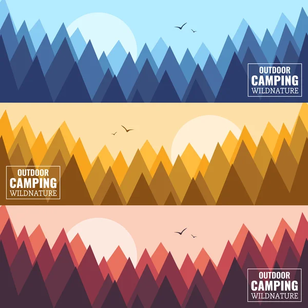 Camping, forêt sauvage et faune sauvage . — Image vectorielle