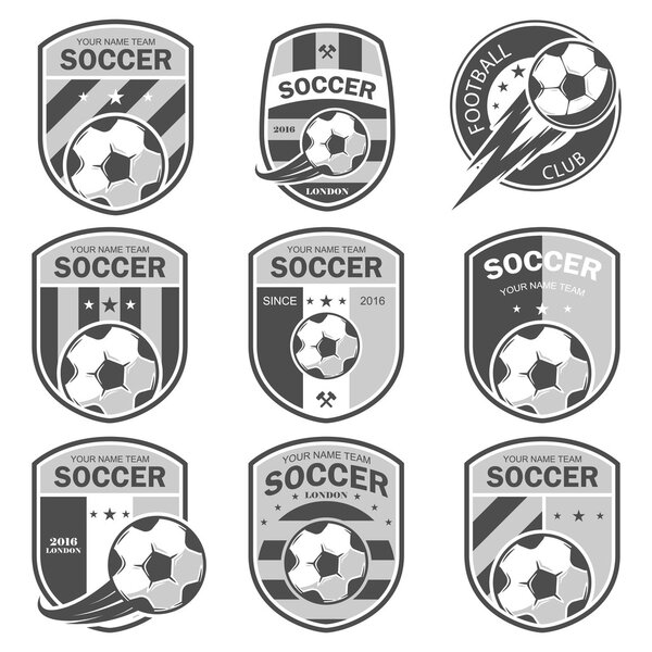 Set of football logos.