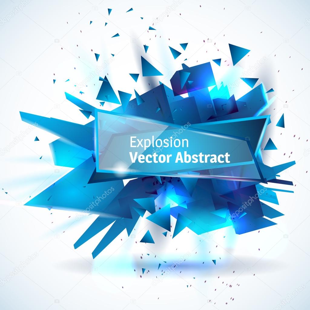 Vector illustration, abstract object, explosion substance matter. Abstract object with the image of the explosion.
