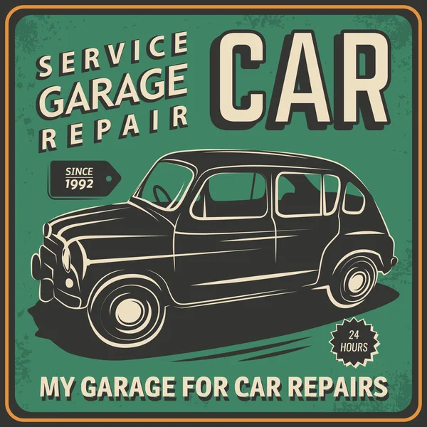 Cartel vintage, reparación de automóviles . — Vector de stock