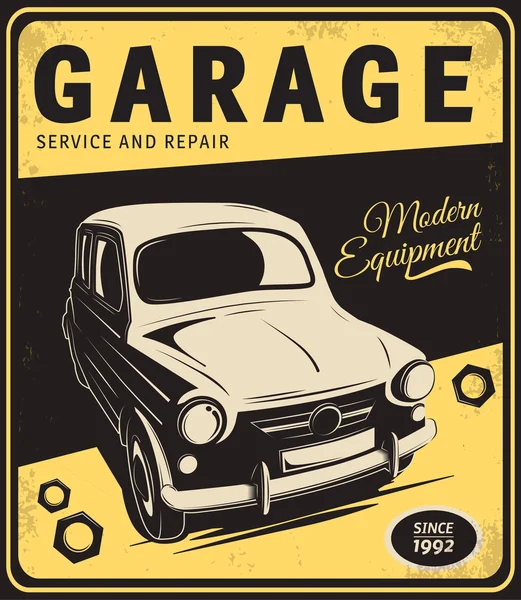 Vintage poster, auto reparatie. — Stockvector