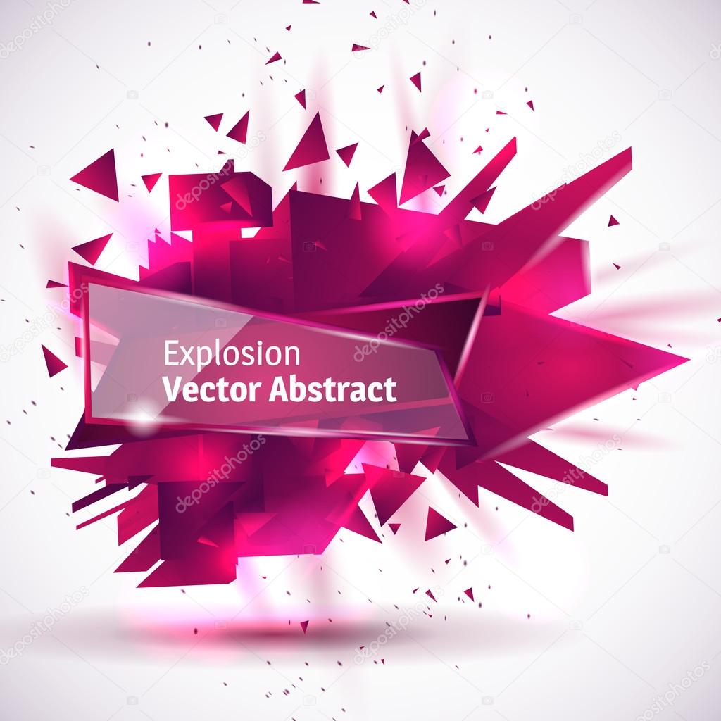 Vector illustration, abstract object, explosion substance matter. Abstract object with the image of the explosion.