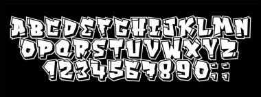 Vektör graffiti ve hip hop yazı tipi 90 'lar tarzı.