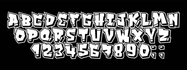 Vector graffiti and hip hop font 90s style. — Stock Vector